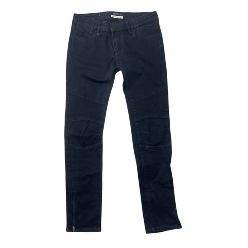 MAISON SCOTCH Women's Black 'Biker' Zipper Detail Skinny Jeans Size W27/L32